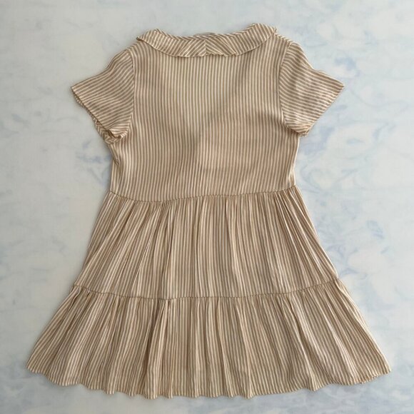 Cupshe Boho Tan & White Striped Ruffle Tie Front Cover Up Dress - Picture 2 of 6